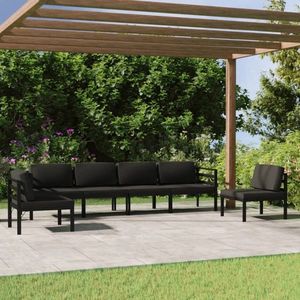 vidaXL Set mobilier de grădină cu perne, 6 piese, antracit, aluminiu imagine
