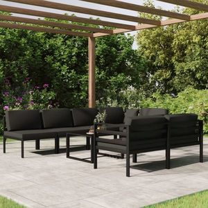 vidaXL Set mobilier de grădină cu perne, 8 piese, antracit, aluminiu imagine