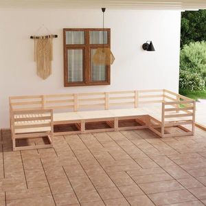 vidaXL Set mobilier de grădină, 7 piese, lemn masiv de pin imagine