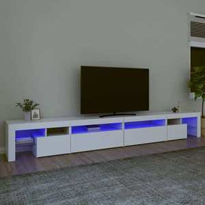vidaXL Comodă TV cu lumini LED, alb, 290x36, 5x40 cm imagine