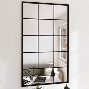 vidaXL Oglindă de perete, negru, 100 x 60 cm, metal imagine