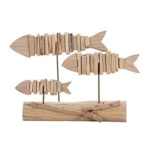 Decoratiune Fish Nature, Mauro Ferretti, 37x10x24 cm, lemn de tanoak, natural imagine