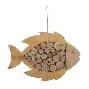 Decoratiune suspendabila Fish, Mauro Ferretti, 42.5x2x28.5 cm, lemn de tanoak/placaj, natural imagine