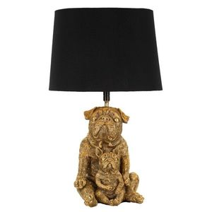 Lampa de masa Dog, Mauro Ferretti, 1x E27, 40W, 26x43.8 cm, polirasina/fier/textil, auriu/negru imagine