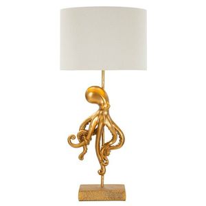 Lampa de masa Octopus, Mauro Ferretti, 1x E27, 40W, 30.5x64.5 cm, polirasina/fier/textil, auriu imagine