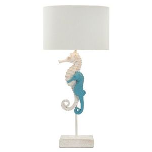 Lampa de masa Sea Horse, Mauro Ferretti, 1x E27, 40W, 30.5x66.5 cm, polirasina/fier/textil, multicolor imagine