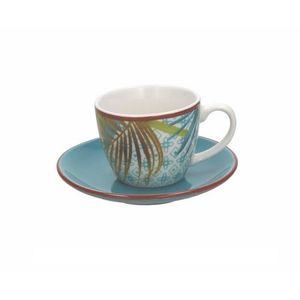 Set 6 cesti de cafea cu farfurii Metropolis Jungle, Tognana, ceramica, 80 ml/11 cm, multicolor imagine