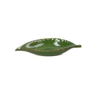Platou pentru servire, Leaf Shaped, Tognana, 20x12x5.5 cm, ceramica glazurata, verde imagine