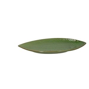 Platou pentru servire, Leaf Shaped, Tognana, 34x18x3 cm, ceramica glazurata, verde imagine