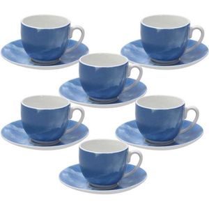 Set 6 cesti de cafea cu farfurie Sfera, Andrea Fontebasso, 120 ml, portelan, albastru imagine