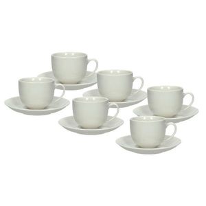 Set 6 cesti de ceai cu farfurie Victoria, Tognana Porcellane, 200 ml, ceramica, alb imagine