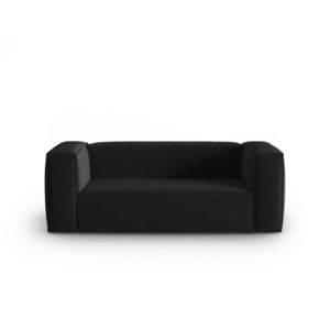 Canapea 2 locuri, Mackay, Cosmopolitan Design, 150x94x73 cm, catifea, negru imagine