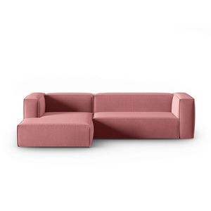 Coltar stanga 4 locuri, Mackay, Cosmopolitan Design, 282x166x73 cm, catifea, roz somon imagine