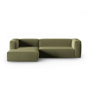 Coltar stanga 4 locuri, Mackay, Cosmopolitan Design, 282x166x73 cm, catifea, verde deschis imagine