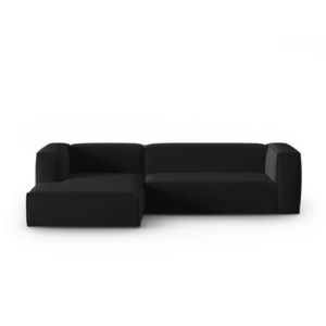 Coltar stanga 4 locuri, Mackay, Cosmopolitan Design, 282x166x73 cm, catifea, negru imagine