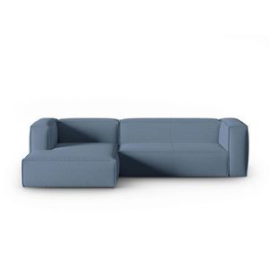Coltar stanga 4 locuri, Mackay, Cosmopolitan Design, 282x166x73 cm, catifea tricotata, albastru jeans imagine