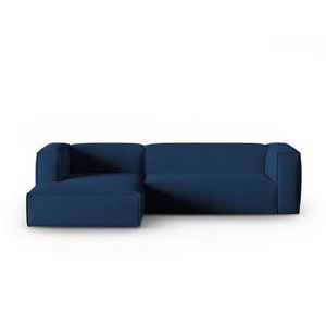 Coltar stanga 4 locuri, Mackay, Cosmopolitan Design, 282x166x73 cm, catifea tricotata, albastru inchis imagine