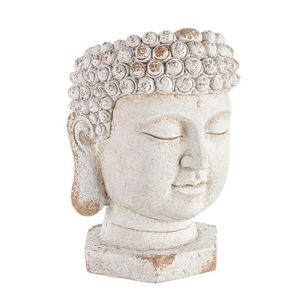 Vaza / Ghiveci de exterior Buddha Head, Bizzotto, Ø35 x 50 cm, magneziu imagine