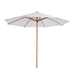 Outsunny Umbrela din Lemn Umbrela Soare pentru Gradina Balcon Alb 3 m | Aosom Ro imagine