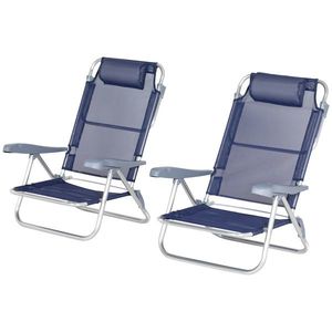 Set of 2 scaune portabile de pescuit Outsunny , Scaune de camping imagine