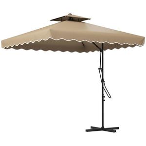 Outsunny Umbrela de Soare de 2, 5m in Consola cu Maner Usor imagine