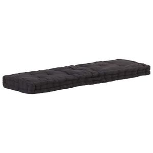 vidaXL Pernă podea canapea din paleți, negru, 120 x 40 x 7 cm, bumbac imagine