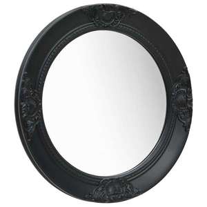 vidaXL Oglindă de perete în stil baroc, negru, 50 cm imagine