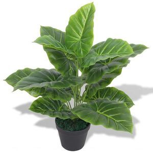 vidaXL Plantă artificială Taro cu ghiveci, 45 cm, verde imagine