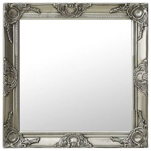 vidaXL Oglindă de perete în stil baroc, argintiu, 60 x 60 cm imagine