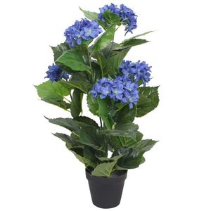 vidaXL Plantă artificială hydrangea cu ghiveci, 60 cm, albastru imagine