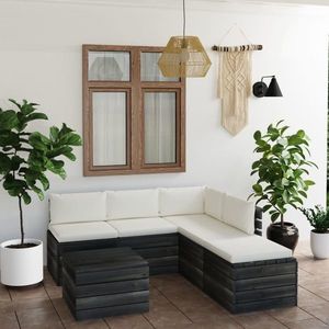 vidaXL Set mobilier grădină din paleți cu perne, 6 piese, lemn de pin imagine