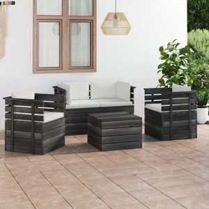 vidaXL Set mobilier grădină paleți cu perne 5 piese lemn masiv pin imagine