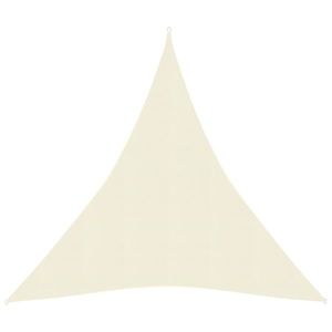 vidaXL Pânză parasolar din HDPE triunghiulară 5 x 5 x 5 m, Crem imagine