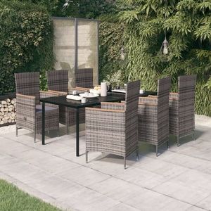 vidaXL Set mobilier pentru grădină, cu perne, 7 piese, gri imagine