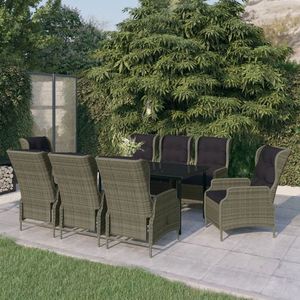 vidaXL Set mobilier pentru grădină, 9 piese, maro imagine