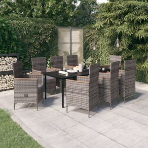 vidaXL Set mobilier pentru grădină, cu perne, 9 piese, gri imagine