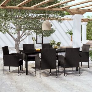vidaXL Set de servit masa pentru grădină, 7 piese, negru imagine