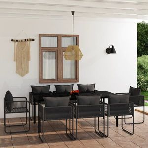 vidaXL Set de mobilier pentru grădină, 9 piese, negru imagine