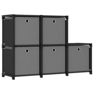 vidaXL Raft 5 cuburi cu cutii, negru, 103x30x72, 5 cm, material textil imagine