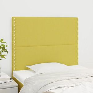vidaXL Tăblii de pat, 2 buc, verde, 80x5x78/88 cm, textil imagine
