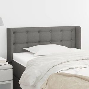 vidaXL Tăblie de pat cu aripioare gri închis 103x16x78/88 cm textil imagine