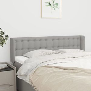 vidaXL Tăblie de pat cu aripioare gri deschis 147x16x78/88 cm textil imagine