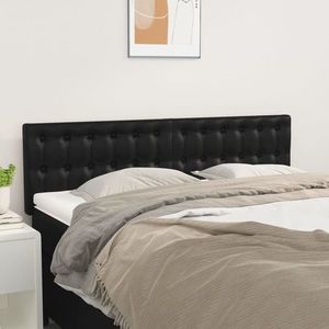 vidaXL Tăblii de pat, 2 buc., negru, 72x5x78/88 cm, piele ecologică imagine