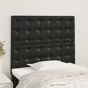 vidaXL Tăblii de pat, 2 buc, negru, 80x5x78/88 cm, piele ecologică imagine