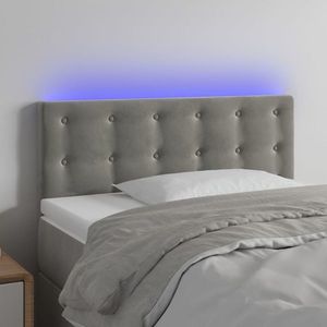 vidaXL Tăblie de pat cu LED, gri deschis, 90x5x78/88 cm, catifea imagine
