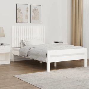 vidaXL Tăblie de pat pentru perete, alb, 108x3x60 cm, lemn masiv pin imagine