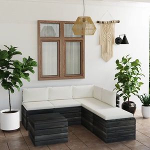 vidaXL Set mobilier grădină paleți cu perne, 6 piese, lemn masiv pin imagine