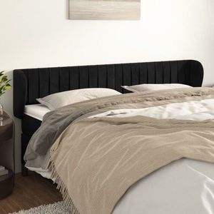 vidaXL Tăblie de pat cu aripioare negru 163x23x78/88 cm catifea imagine
