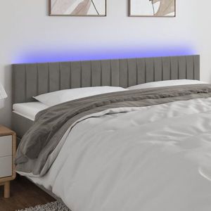 vidaXL Tăblie de pat cu LED, gri deschis, 180x5x78/88 cm, catifea imagine