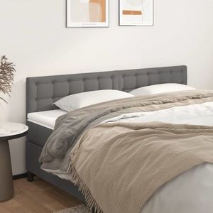 vidaXL Tăblii de pat, 2 buc, gri, 100x5x78/88 cm, piele ecologică imagine